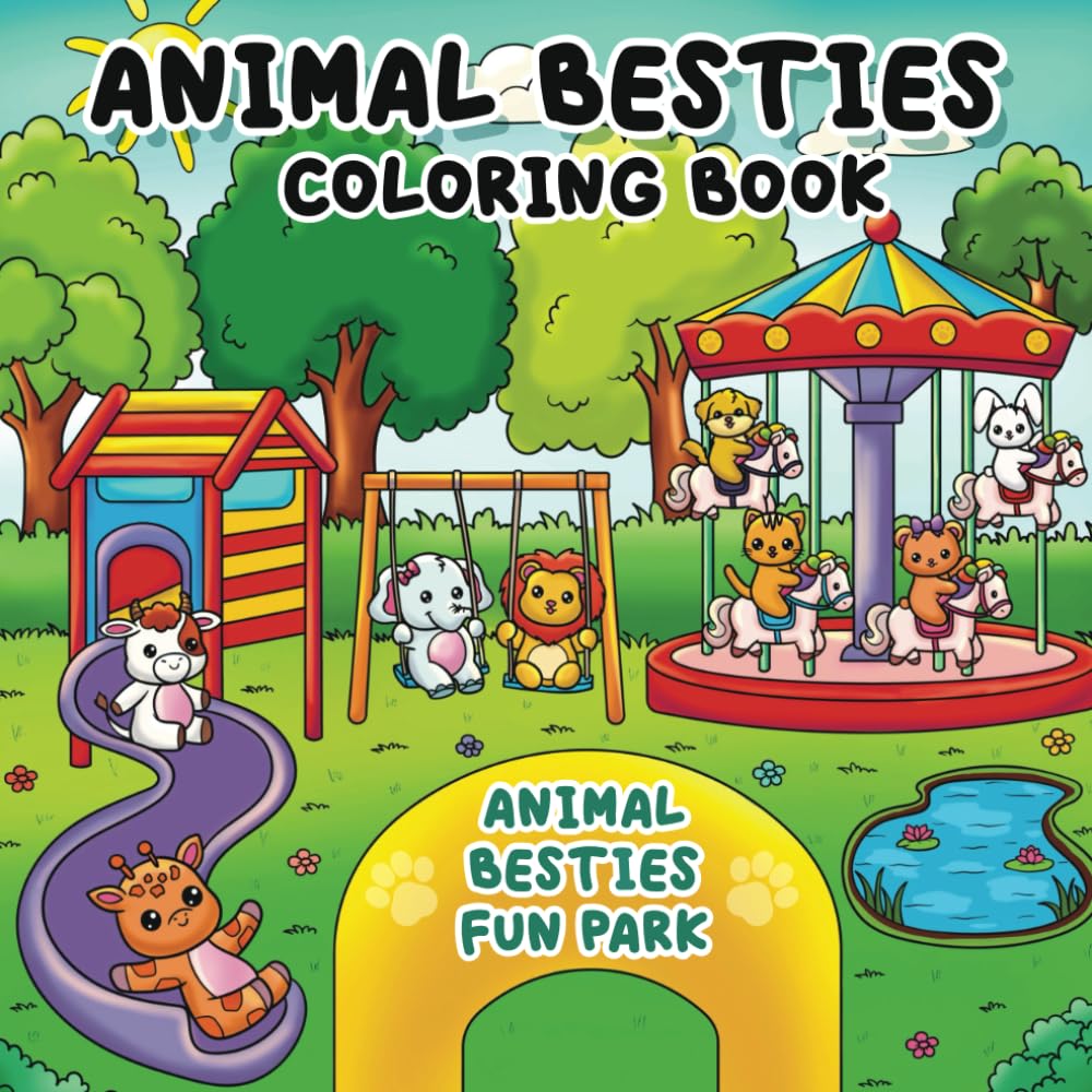 Animal Besties Coloring Book: Fun and Educational Coloring Book for Kids Featuring Adorable Animal Characters in Hilarious Settings