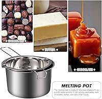Vista 3 de EXCEART Olla de fusión de velas doble para derretir queso y mantequilla de cera de chocolate, olla de acero inoxidable de 11.02 pulgadas con mango