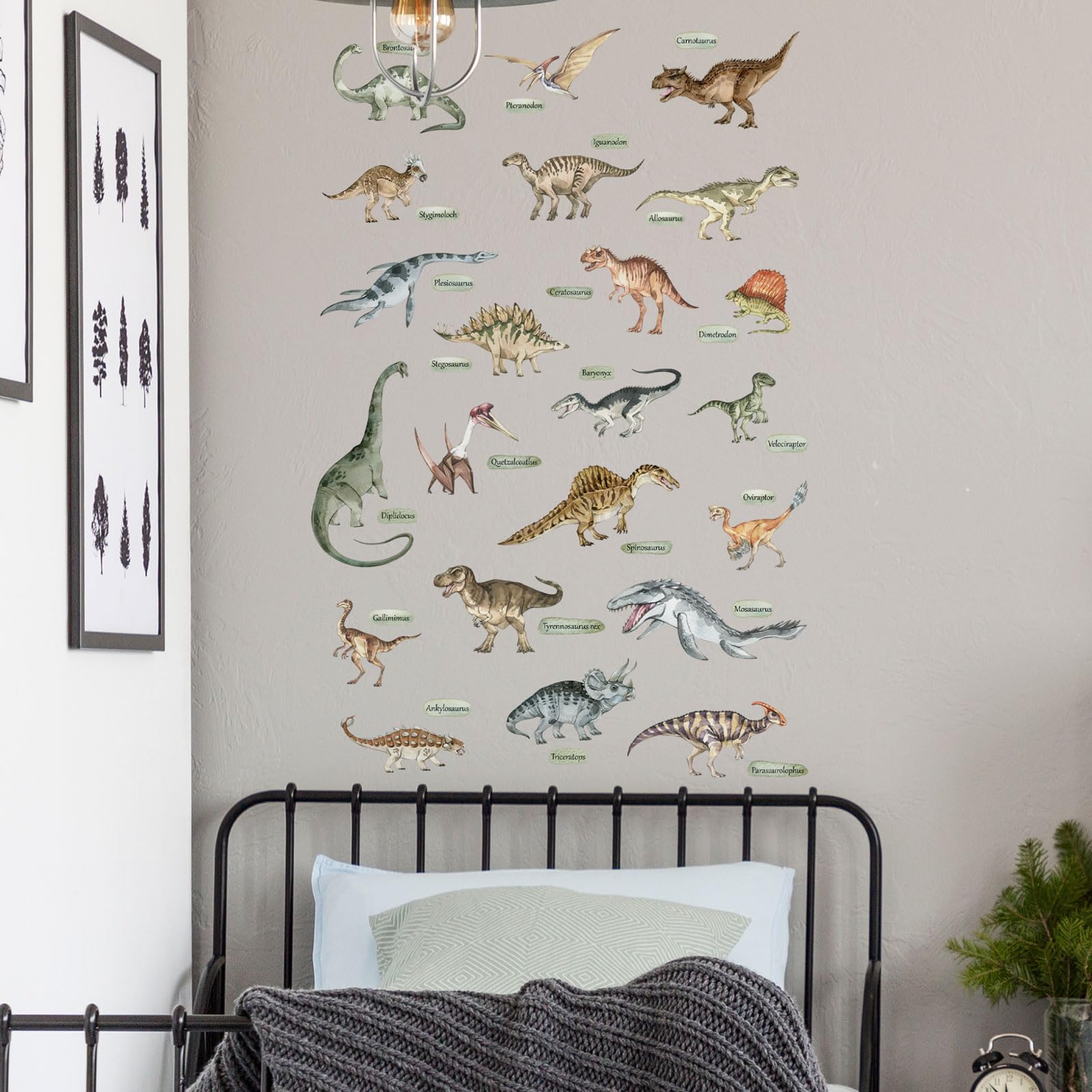 Dinosaur Wall Stickers – Prehistoric Kids’ Room Decor – 22 Colourful Dino Stickers for Bedrooms, Playrooms & Nurseries – Easy Peel & Stick