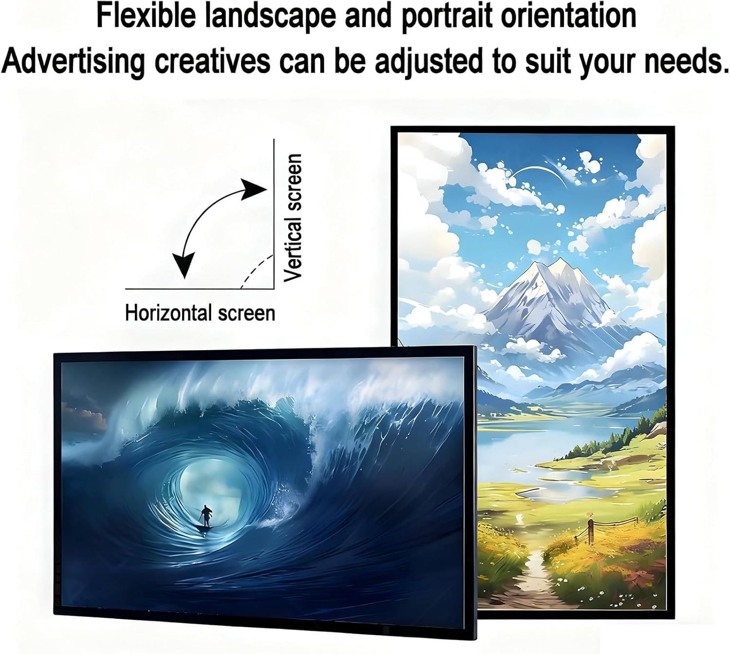 Lettore multimediale per segnaletica digitale con connettività HDMI, USB e WiFi per TV e monitor, con riproduzione automatica e commutazione orientamento schermo
