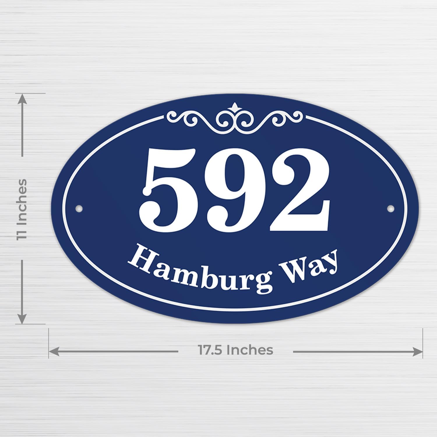 Custom House Address Sign, Personalized Home Number Yard Sign, 17.5x11 Inches, Aluminum Composite Made in USA