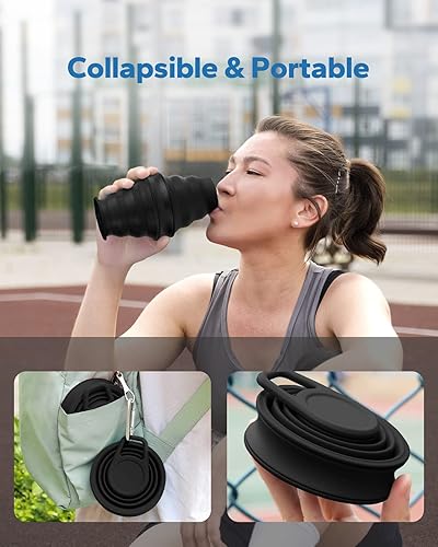 Miniatura 3 de BottleBaboon Botellas de agua plegables, botellas de agua plegables para viajes, botella de agua plegable ultraplegable, botella de agua de