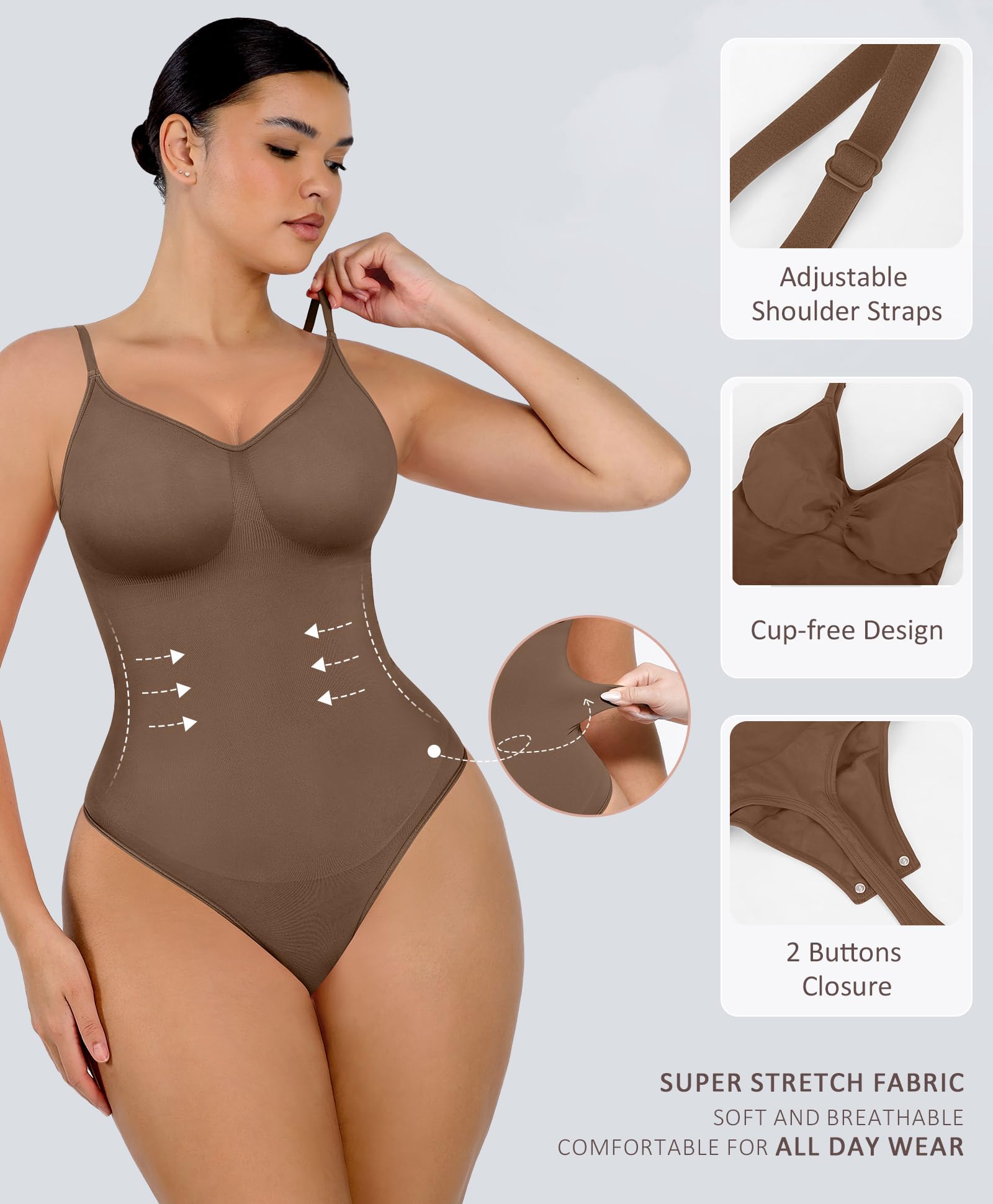 FeelinGirl Mt220124 Corps entier sans coutures, sculptant la silhouette Femme