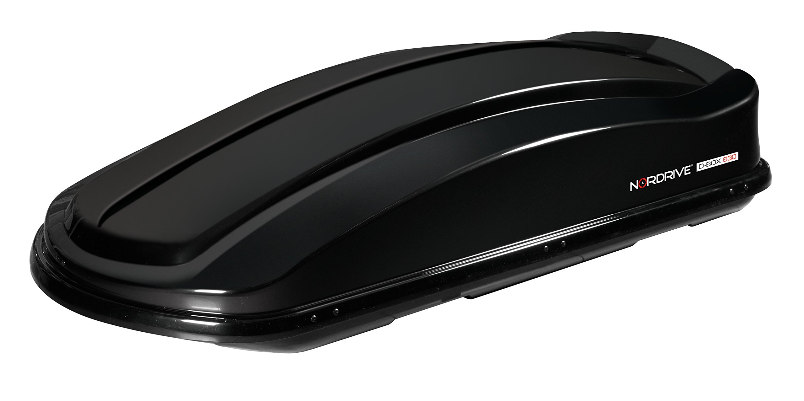 NORDRIVE N60027 Box 630, Box da Tetto per Auto in in ABS, 630 Litri - Nero Lucido