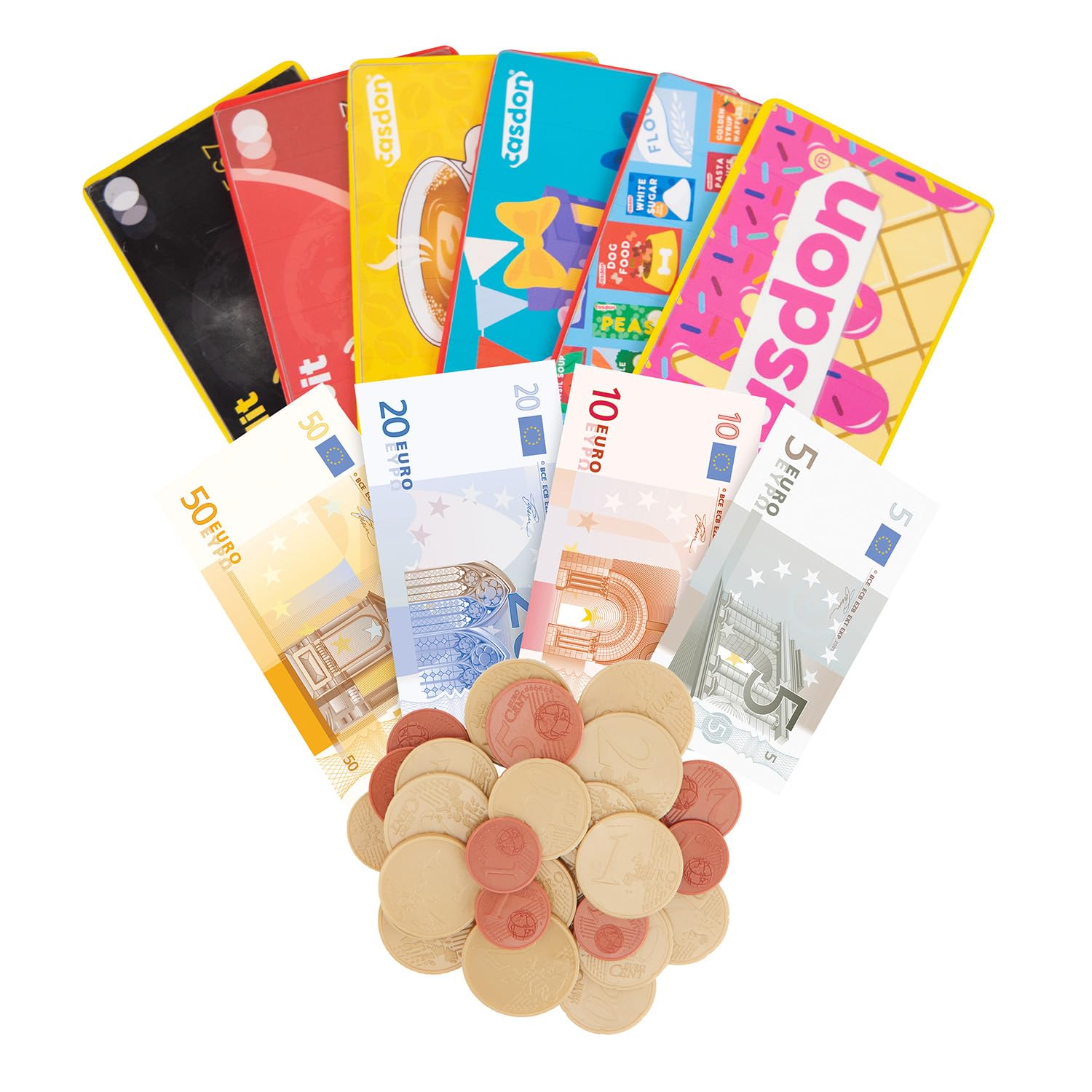 Casdon Play Money & Pretend Play Cards Set (€), Eur
