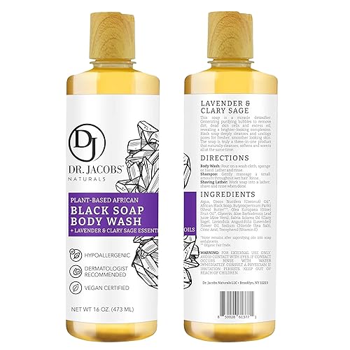 Miniatura 10 de Dr Jacobs Naturals Auténtico jabón negro crudo africano, limpiador todo en uno para lavado facial, lavado corporal de piel sensible, champú, jabón