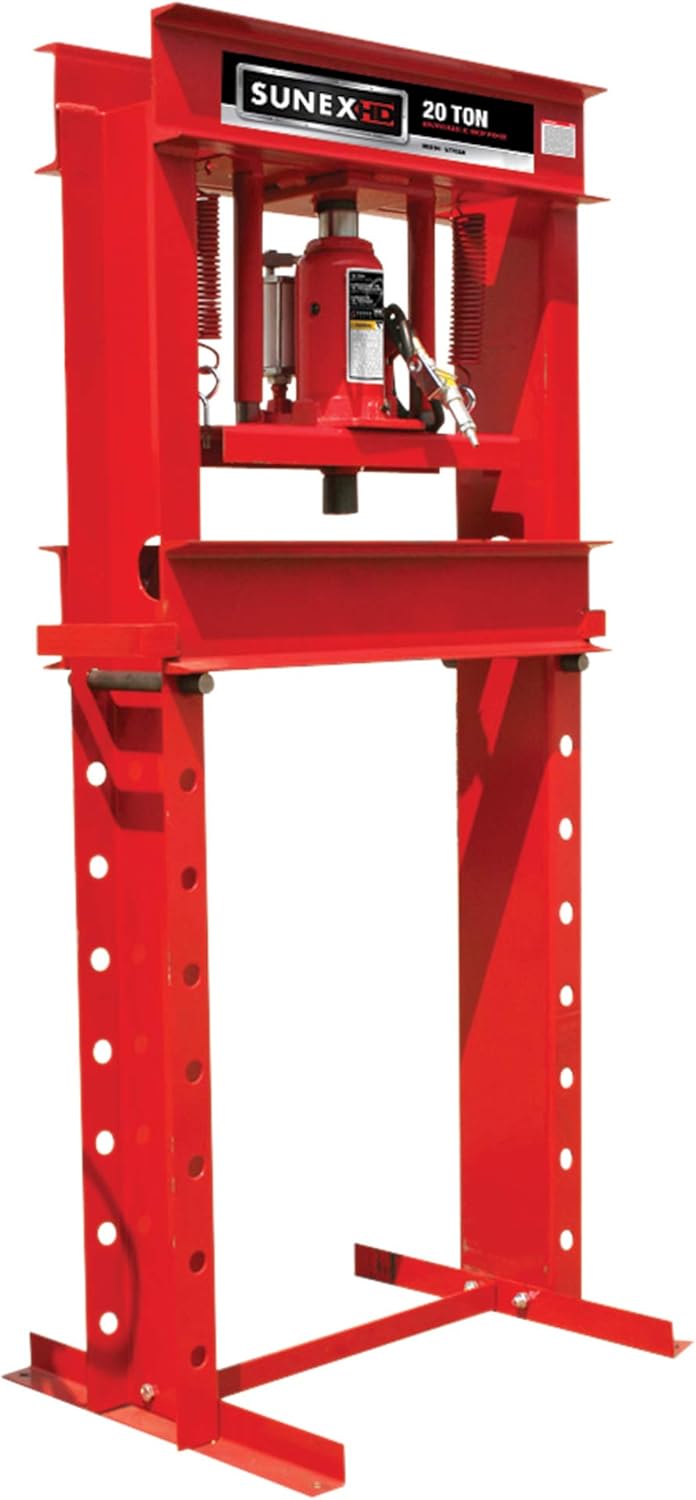 Sunex 5720AH Fully-Welded Air/Hydraulic Shop Press, 20 Tons - - 