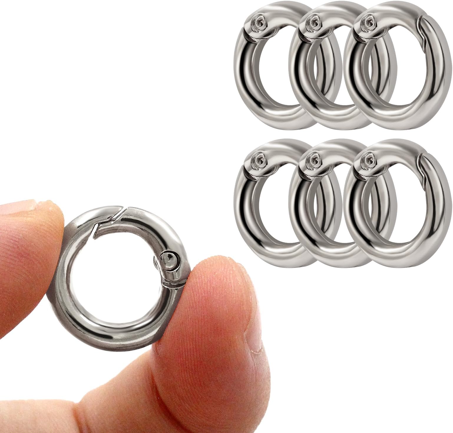 Spring O Rings, Silver, 11mm/0.43" Inner, 18mm/0.7" Outer