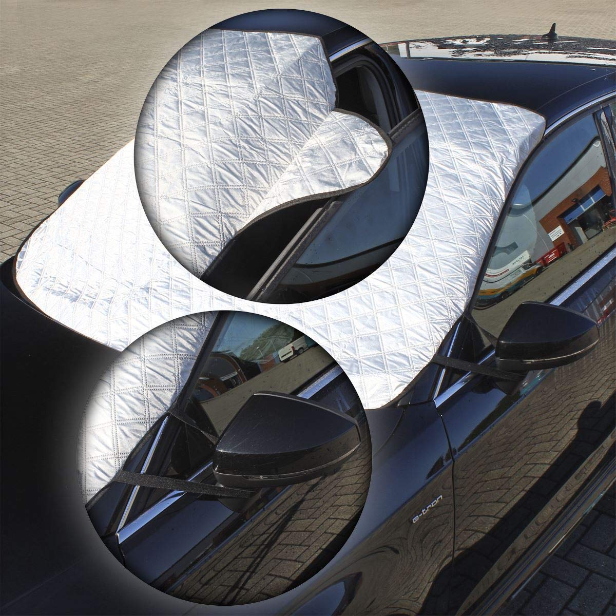 Kensbro Voorruitafdekking voor auto, zware 600D Oxford-stof, voorruit, zonneschermen, weerbestendig, campinghoes, vervanging voor V-W T5, 100% verduisterende gordijnhoes Kensbro Voorruitafdekking voor auto, zware 600D Oxford-stof, voorruit, zonneschermen, weerbestendig, campinghoes, vervanging voor V-W T5, 100% verduisterende gordijnhoes