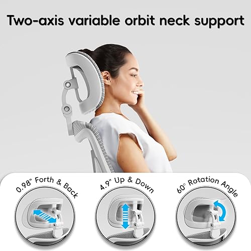 Miniatura 8 de Silla ergonómica de oficina, silla de computadora en forma de X, de malla de piel sintética con soporte lumbar ajustable, silla de escritorio