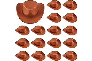 20 Pieces Plastic Mini Western Cowboy Cowgirl Hat Miniature Cute Doll Hat