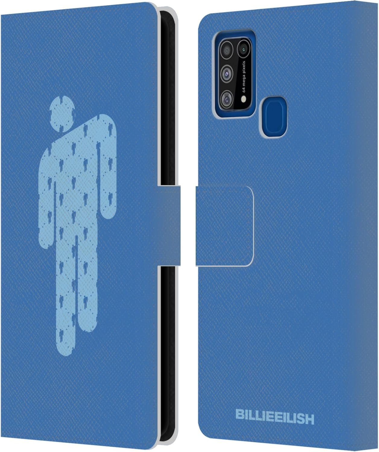 Head Case Designs Officially Licensed Billie Eilish Blohsh Blue Key Art Leather Wallet Case Compatible with Samsung Galaxy M31 (2020)