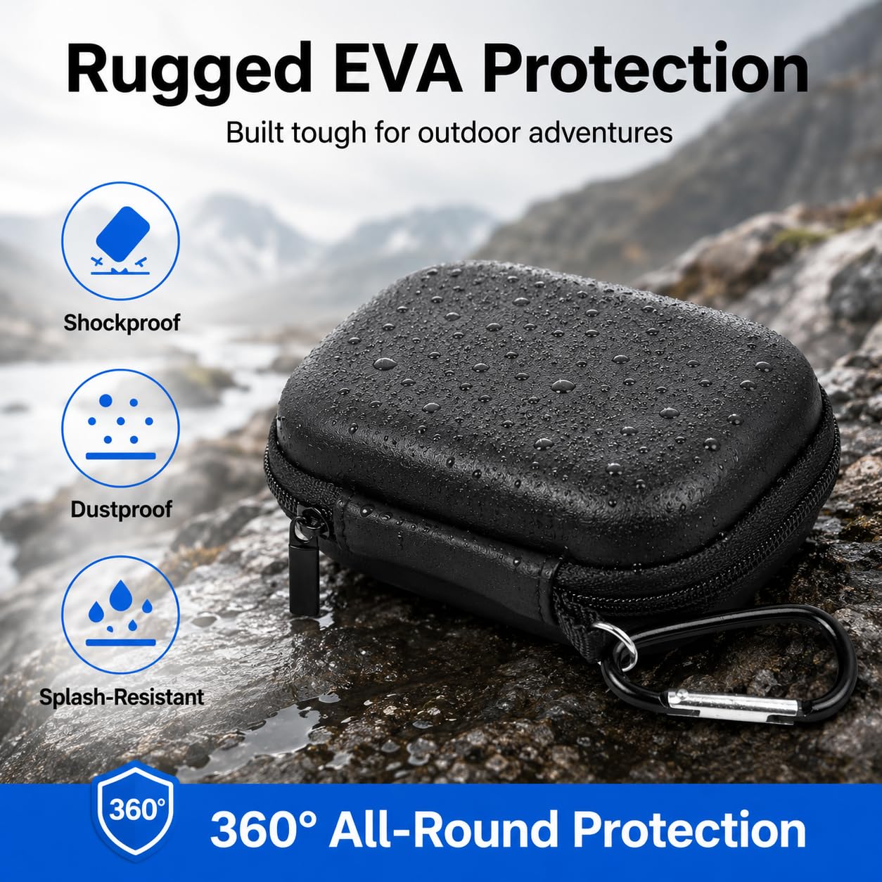 ANKHOH Custodia da trasporto compatibile con SSD portatili Crucial X10/X9 Pro 4TB/2TB/1TB, unità disco rigido esterno a stato solido, adatta per cavo USB-C (solo scatola)