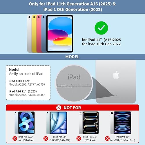 Miniatura 2 de Funda para iPad A16 de 11 generación10 generación con teclado, teclado táctil para iPad de 11 pulgadas10 generación de 10.9 pulgadas 2022-10,