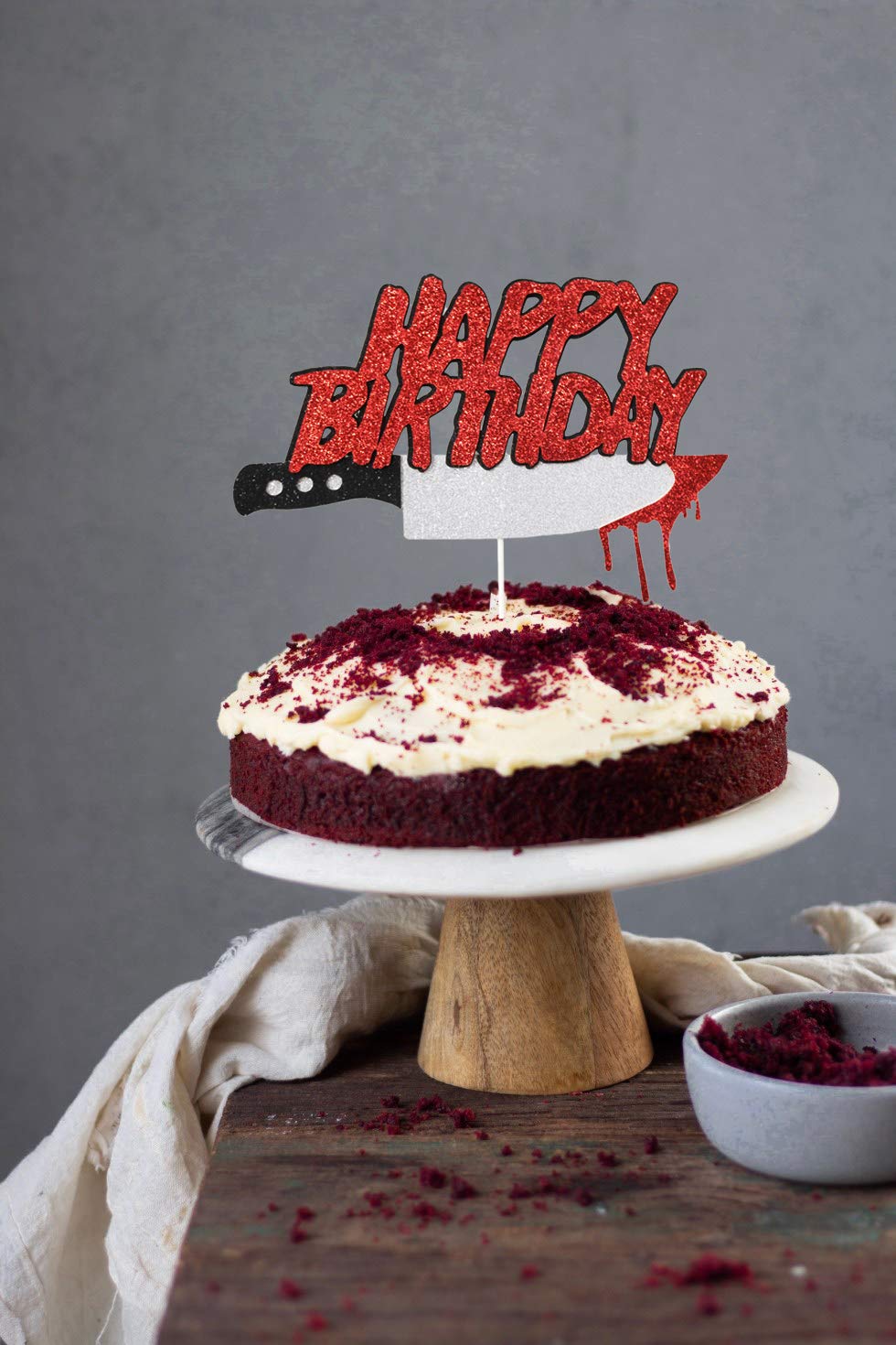 Have A Killer Birthday Cake Topper - Halloween Themed Decor For Horror Movie Parties With Zombie Vampire Glitter Design