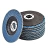 findmall 10 Pack 4-1/2 X 7/8 40 GRIT Premium Zirconia Type 29 Flap Disc Grinding Wheel Sandpaper for Angle Grinder, Sanding Discs, Finishing
