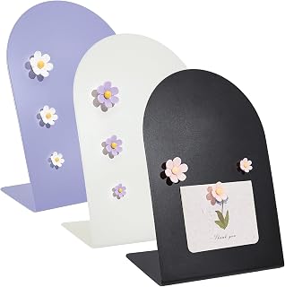 3PCS Magnetic Bulletin Board for Tabletops with 9 Magnets 10.2x7.8 In Metal Desk Magnetic Message Board Memo Display Easel Stand for Home Office School Kitchen Table Supplies