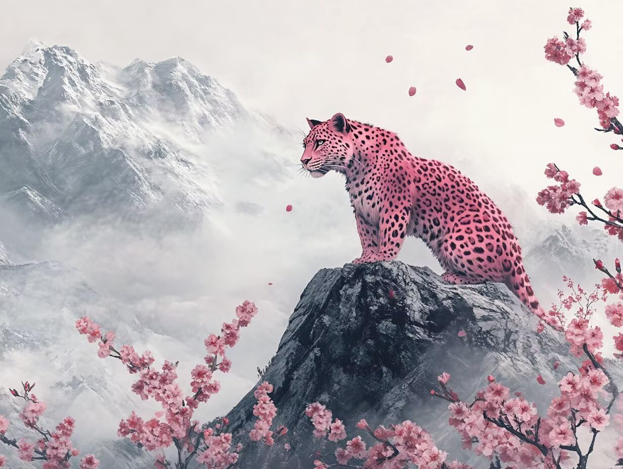 Manualidades para principiantes lienzo de leopardo fácil de pintar 8