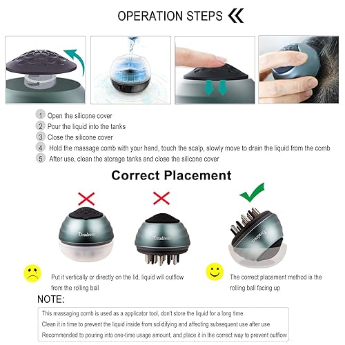 Miniatura 5 de Cepillo aplicador de cabello, cepillo de masaje para el cuero cabelludo, aplicador de tratamiento de raíces del cabello, apto para varias marcas,