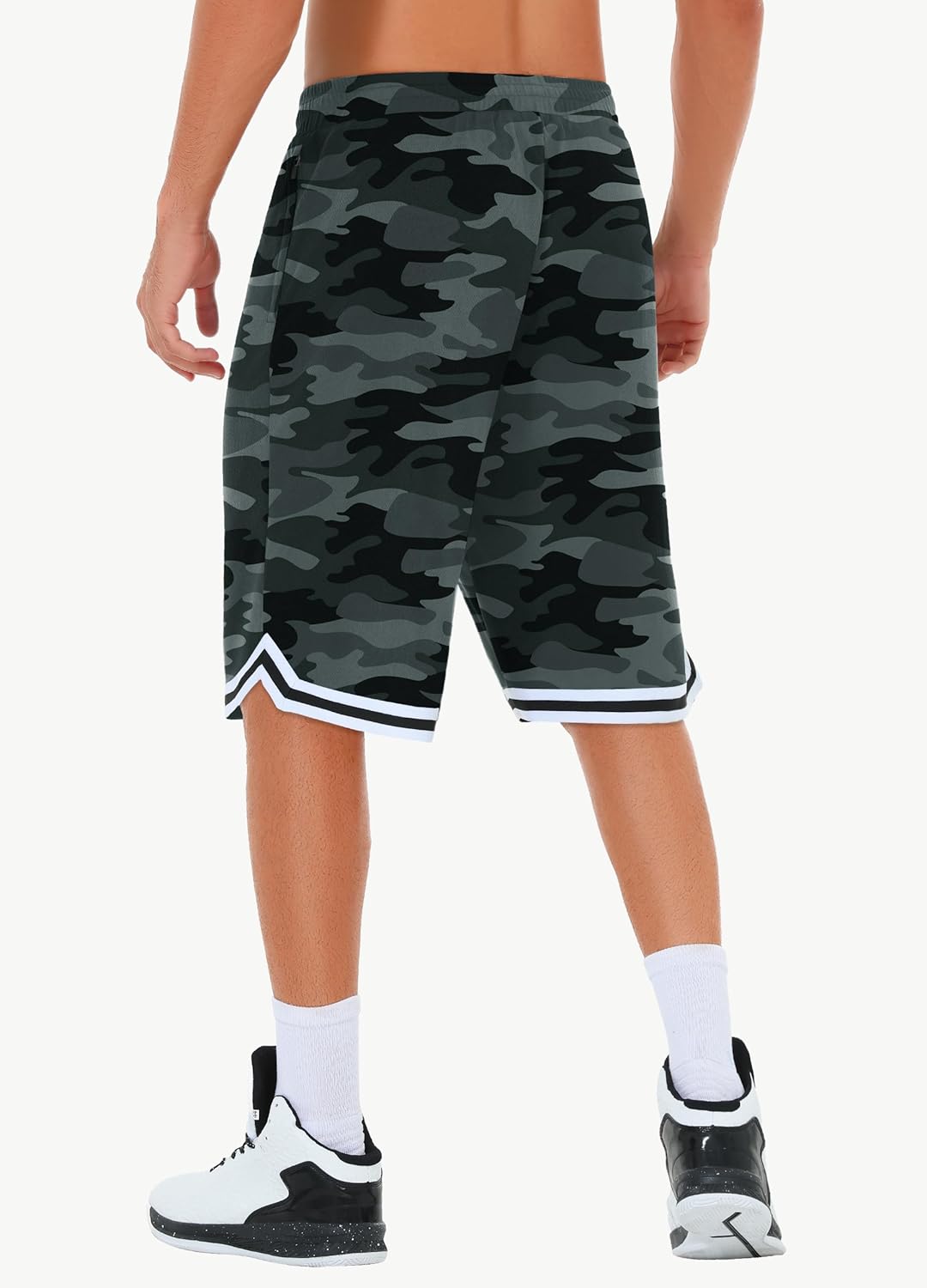 JWM Mens 11" Gym Basketball Shorts with Zipper Pockets - Quick Dry Lightweight Mesh Athletic Shorts for Workout Running - Image 2