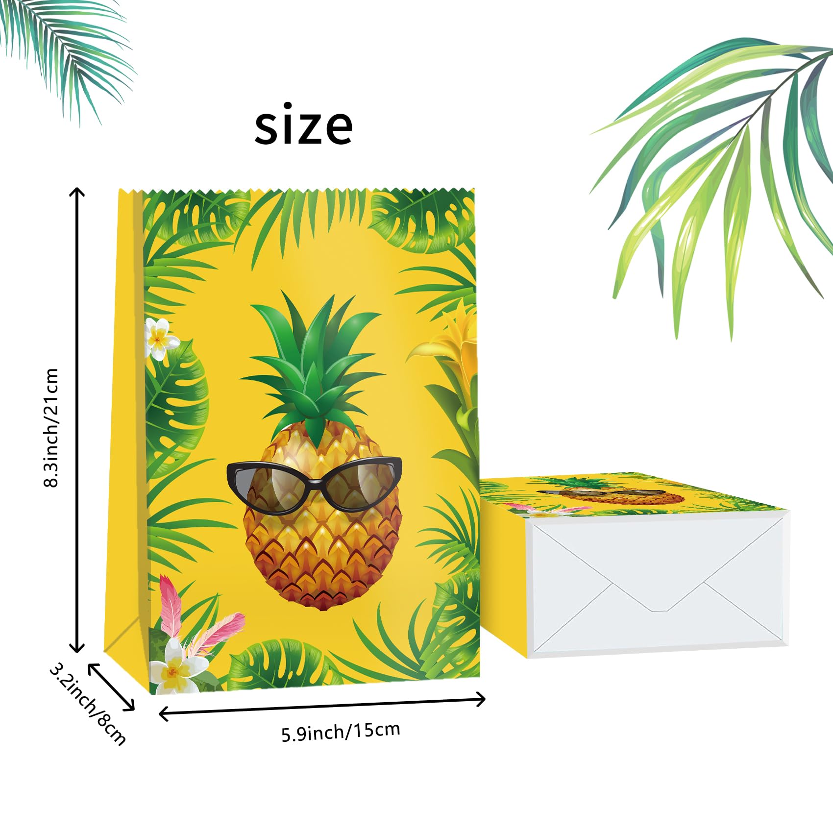 24Pcs Flamingo Goody Bags Hawaiian Gift Bags Luau Party Bags Flamingo Party Supplies Tropical Pineapple Party Favors Flamingo Birthday Party Supplies for Kids