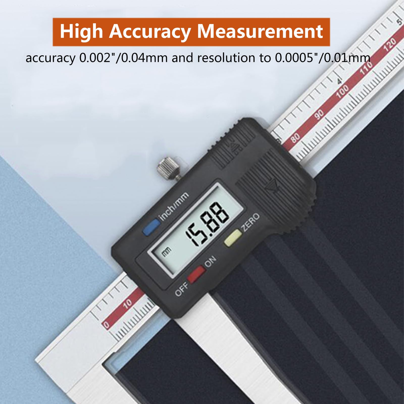 Calibre Digital con Caras de Disco, Pie de Rey Digital de Acero Inoxidable con Pantalla LCD, Profesional Electrónico Vernier Caliper para Medir el Espesor de Láminas Semiflexibles,150mm/6"