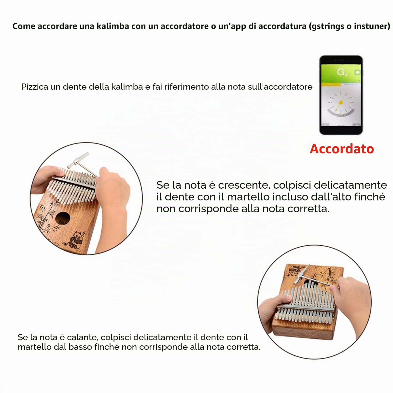 Rayzm Kalimba/Thumb Piano/Finger Piano con accessori, strumento portatile Marimba finger a 17 tasti per amanti della musica/principianti (mogano massello)