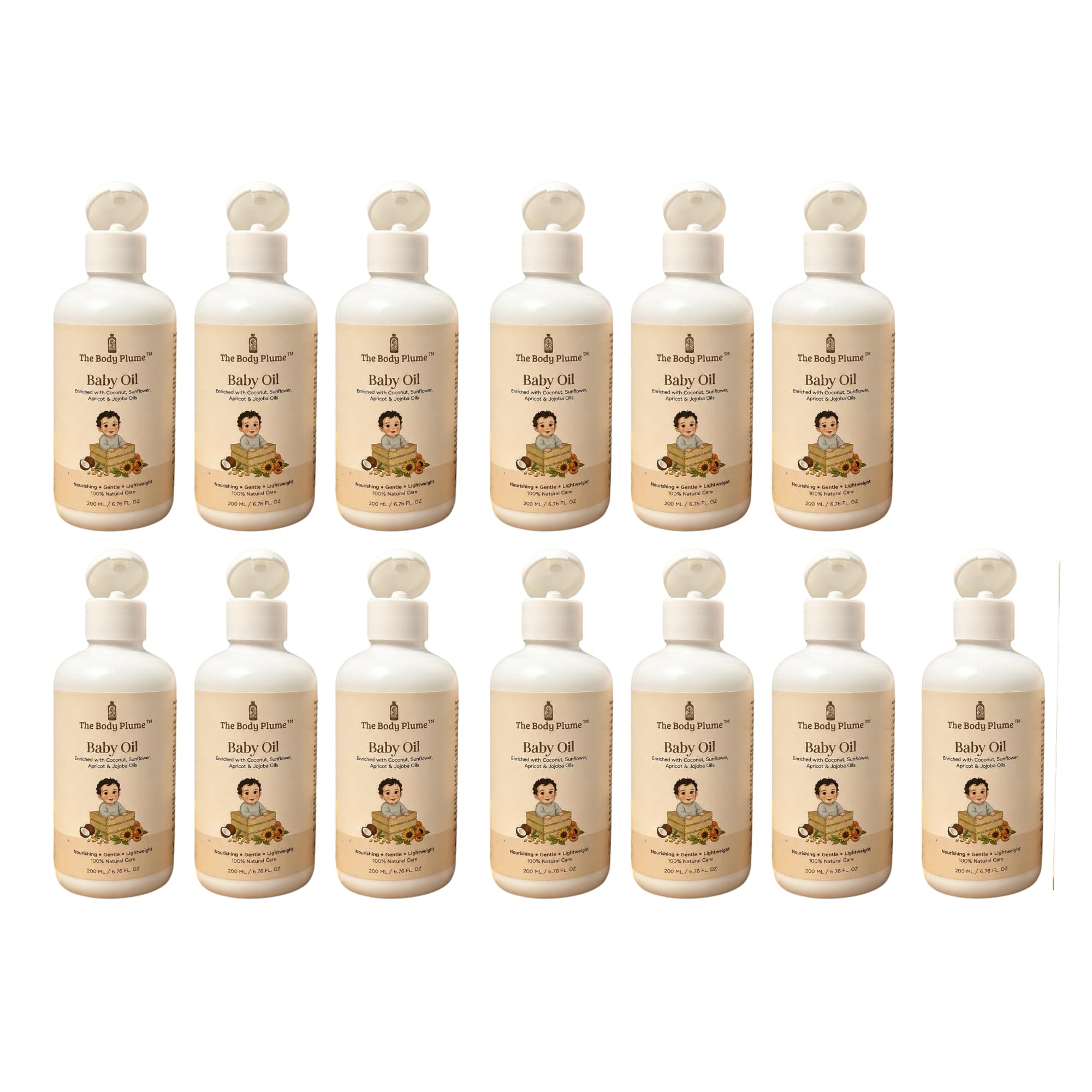 Baby Oil with Coconut, Sunflower, Jojoba & Apricot | 200ml | Lightweight Baby Massage Oil | Non-Greasy |Paraben, Silicone & Artificial Fragrance Free | Pack Of 13-image-9