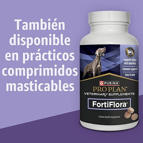 Vista 7 de Purina Pro Plan - Suplementos veterinarios FortiFlora - Probióticos caninos para perros, ayuda a la salud digestiva intestinal y la diarrea - Caja