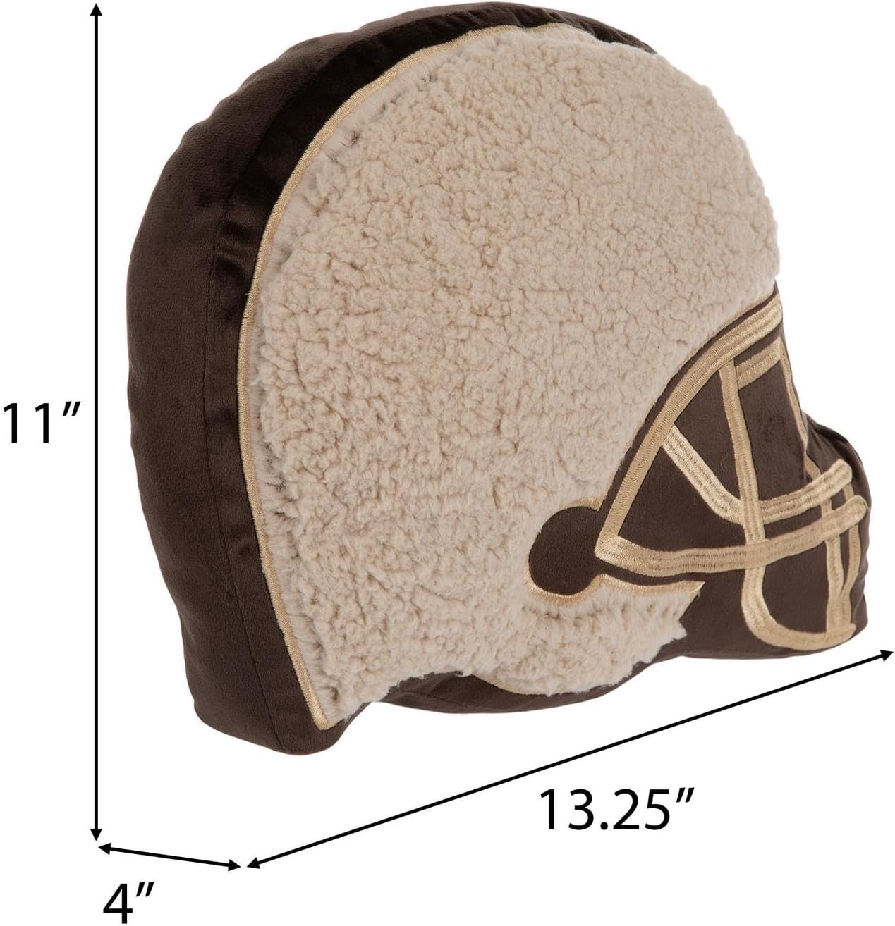 Hobby Lobby Football Helmet Pillow, Brown and Beige, 11 x 13.25 x 4 inches, Polyester Shell and Fill, Throw Sports Pillow for Bedroom Living Room Game Room Office Man Cave