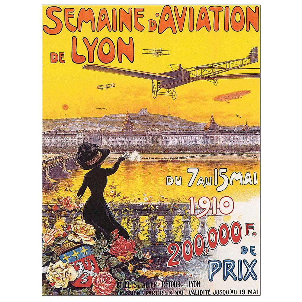 Wee Blue Coo Exhibition Cultural Transport Airshow Lyon France Vintage Advert Art Print Poster Wall Decor 12X16 Inch