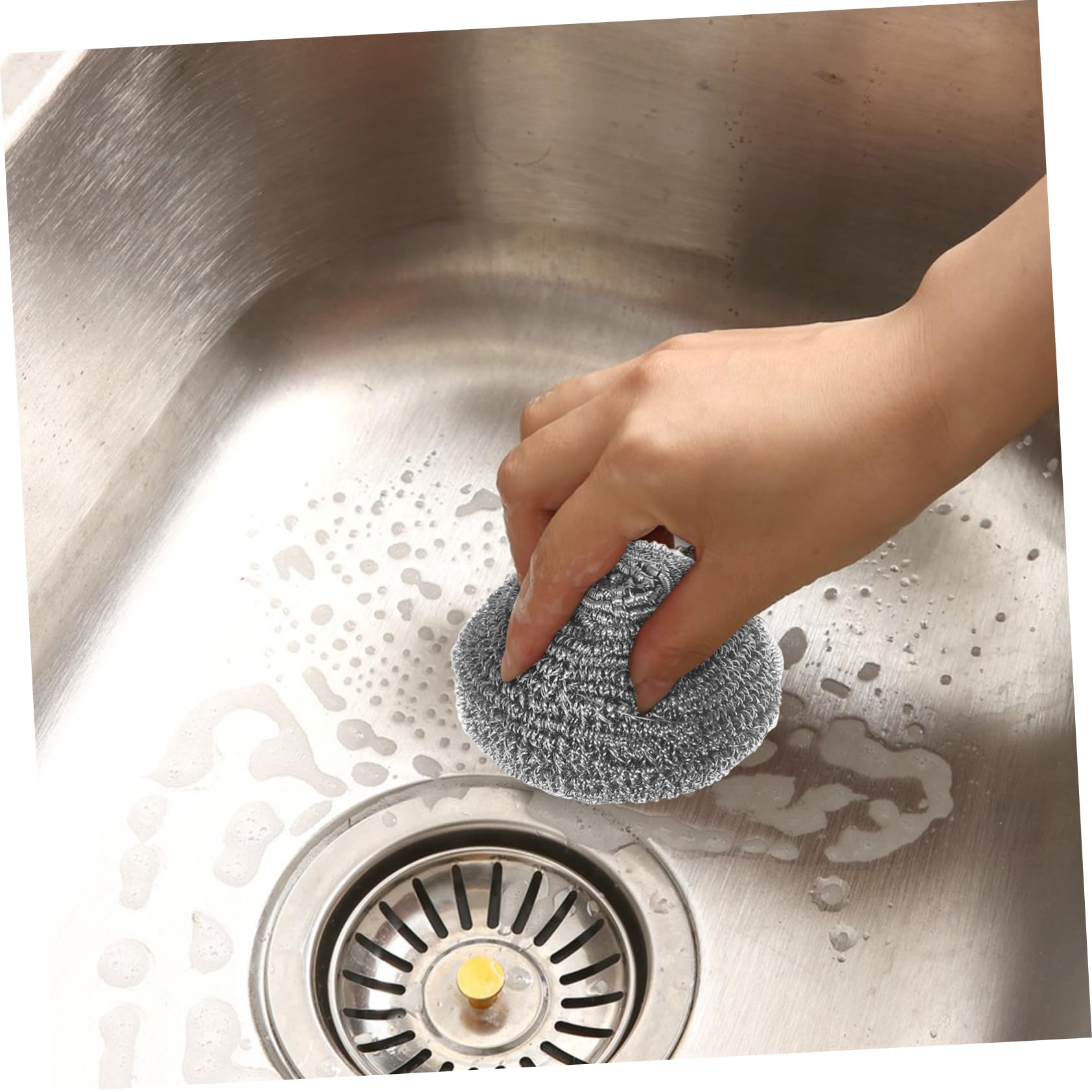 KICHOUSE 20pcs Stainless Steel Scrubber Dish Scrubbers for Cleaning Sos Pads Kitchen Gadgets