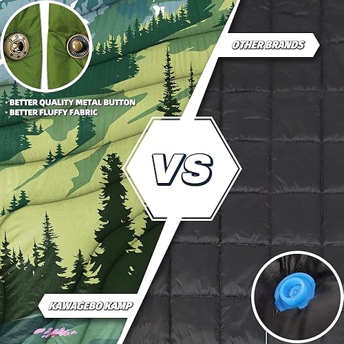 Miniatura 8 de Manta de vellón Sherpa para camping, combinada 2 en 1, ultra suave, cálida y saco de dormir ultraligero para todas las estaciones, campamento al