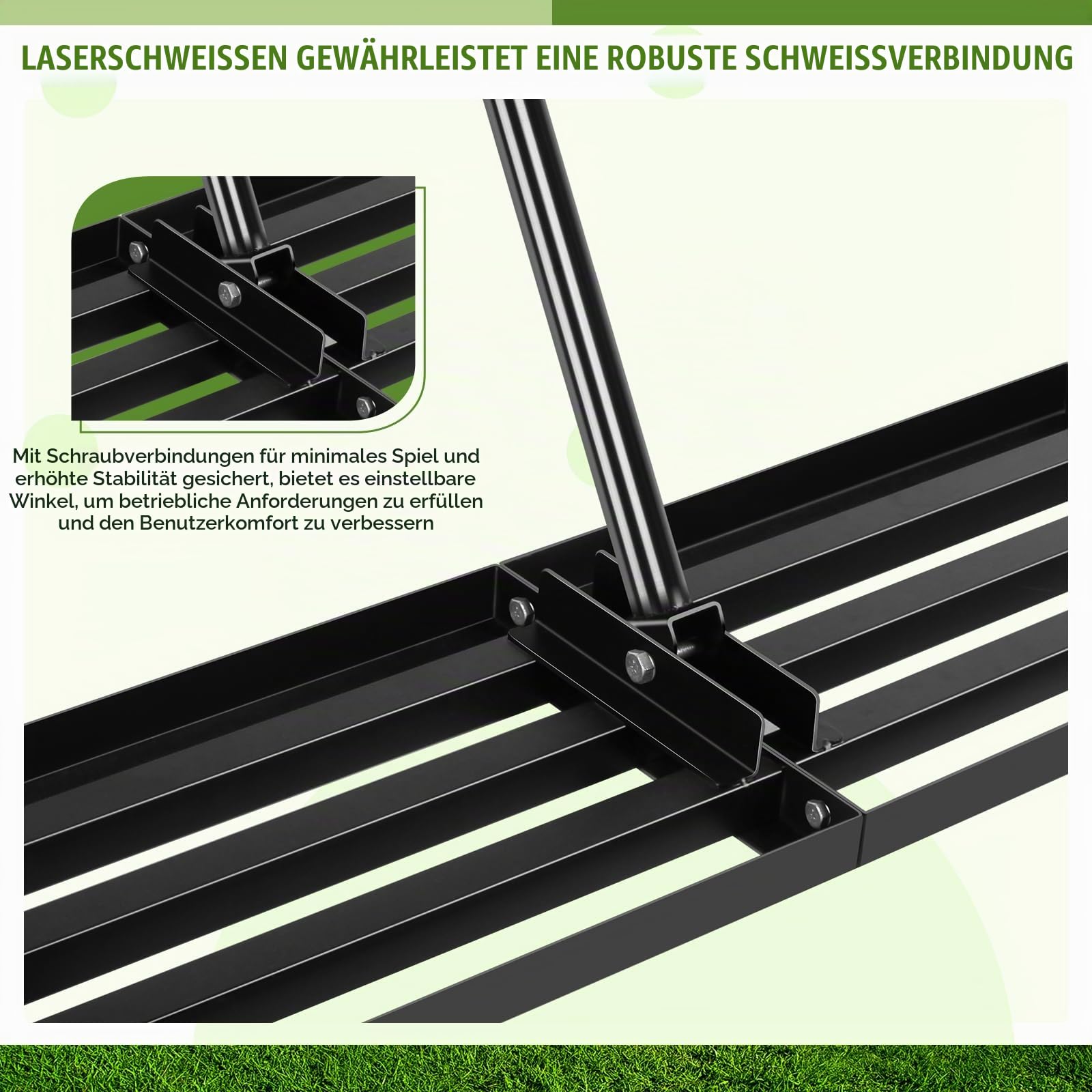 Rasen Nivellierungsrechen, [76x25cm] Edelstahl Rasenrechen