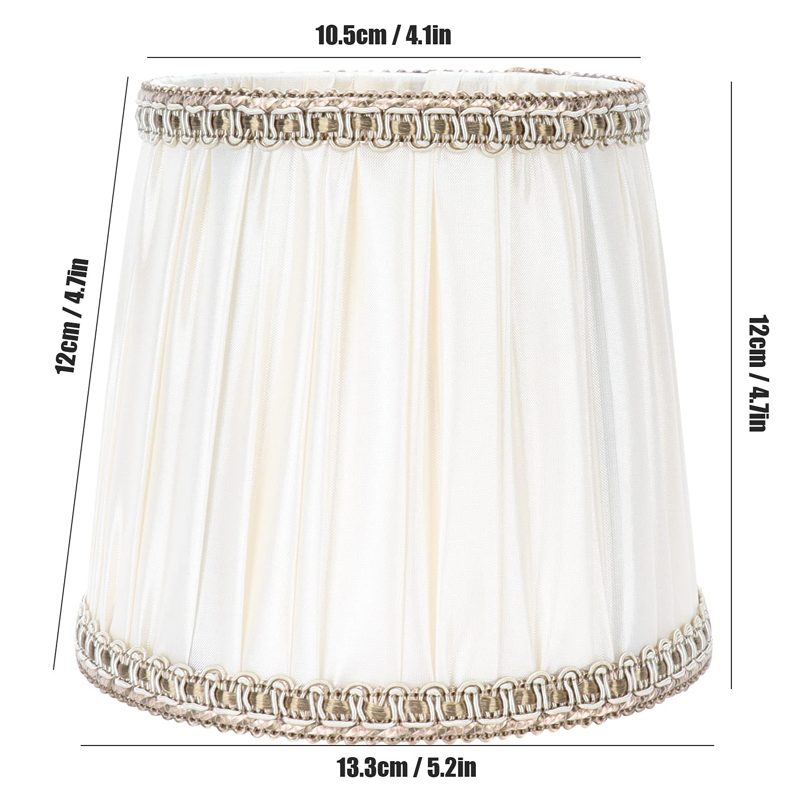 Set 2 Paralumi A Campana Beige - Per Lampadari Con Clip | Sostituzione Per Lampade E14/E27 | Tessuto Morbido - Foto 3