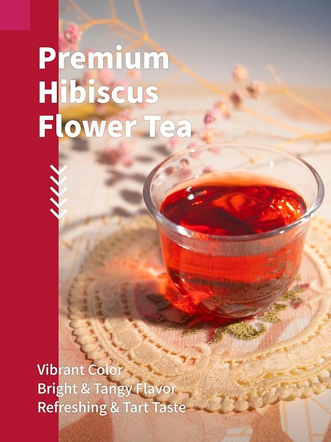 Indulge in the delightful taste and aroma of HYNTMYT hibiscus tea, made from premium hibiscus flowers for a refreshing and tarty flavor experience. This natural and pure tea is gluten-free, sugar-free, and caffeine-free, allowing you to enjoy a healthy beverage without any added flavors or artificial ingredients. Simply steep the tea bag in hot water for 2-3 minutes and savor the delicious taste, or chill it for a refreshing iced tea option.