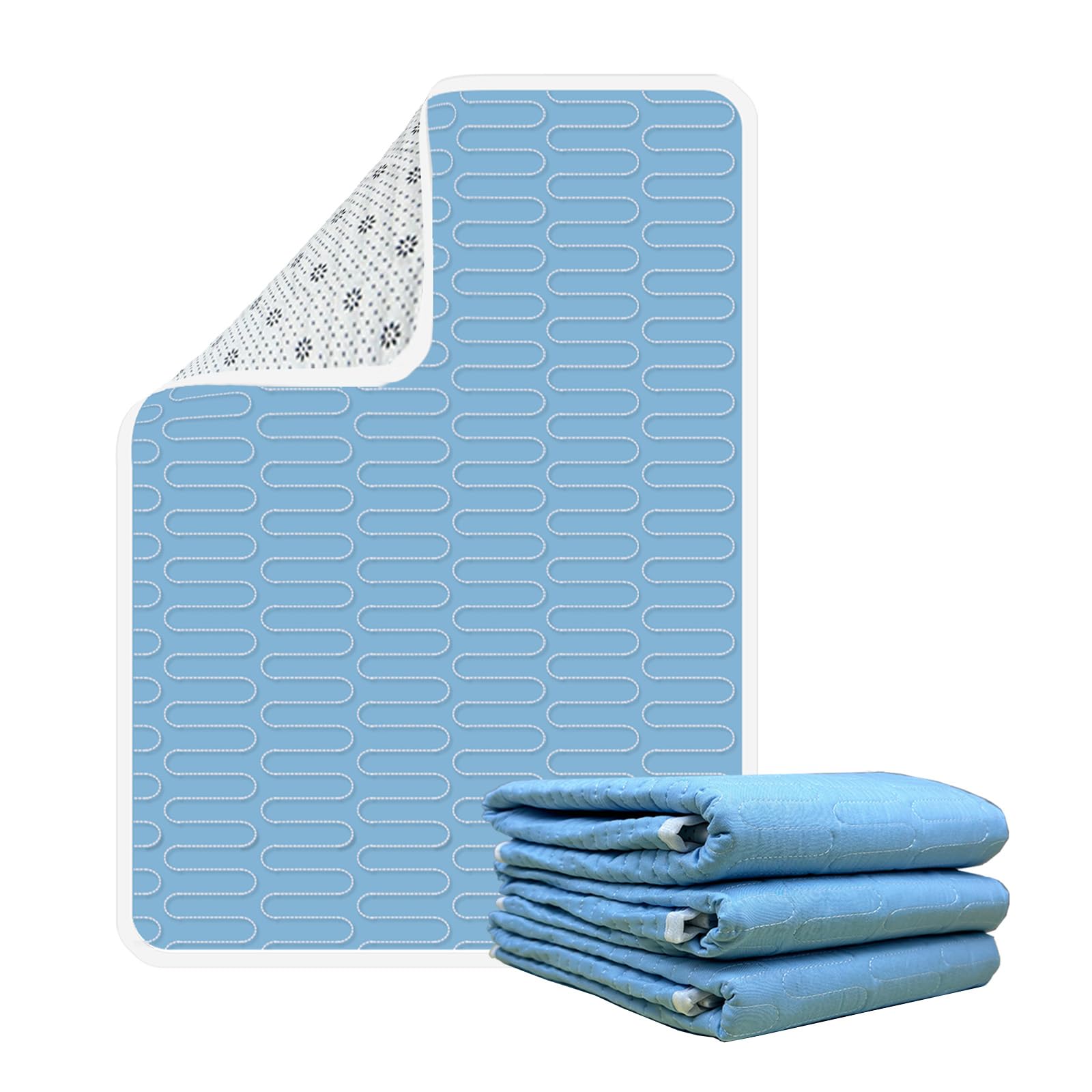 Metclarinda Blue 2 Pack Incontinence Bed Pads - 34"X52", Washable And Reusable Waterproof Mattress Pad, Pee Pads For Adults, Kids, Elderly, And Pets