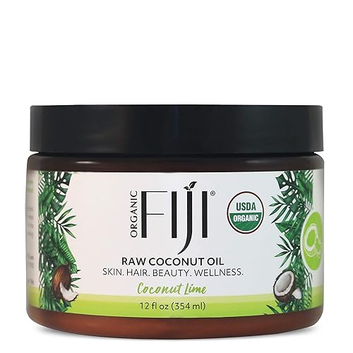 Organic Fiji Aceite de coco prensado en frĂo crudo para la piel del cabello cara y cuerpo lima de coco 12 onzas para mujeres y hombres Organic Fiji Aceite de coco prensado en frĂo crudo para la piel del cabello cara y cuerpo lima de coco 12 onzas para mujeres y hombres
