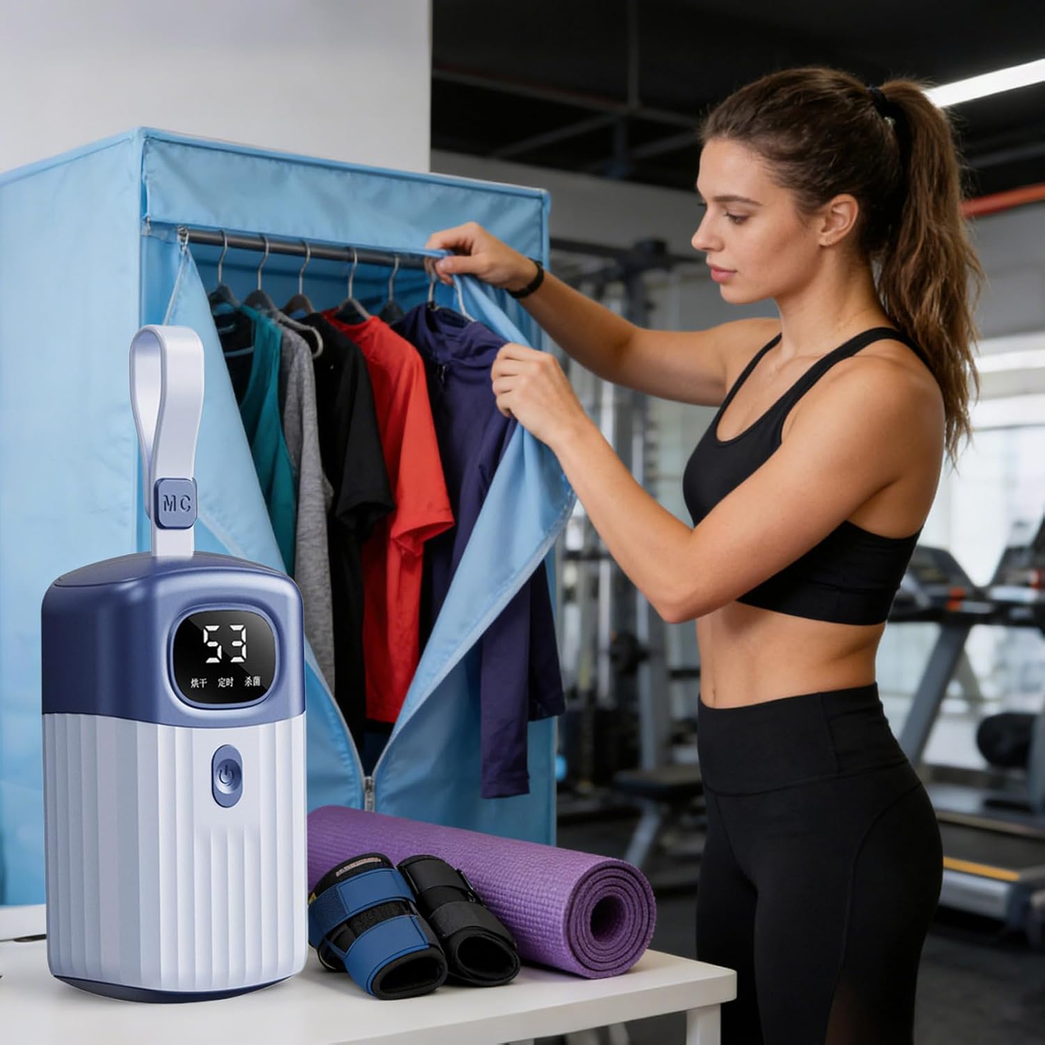 Portable Fabric Dryer - Compact Laundry Dryer Machine | 28x18cm Electric Clothes with Low Noise, Stainless Frame Drying Rack with Air Circulation Design, Garment Drying Device