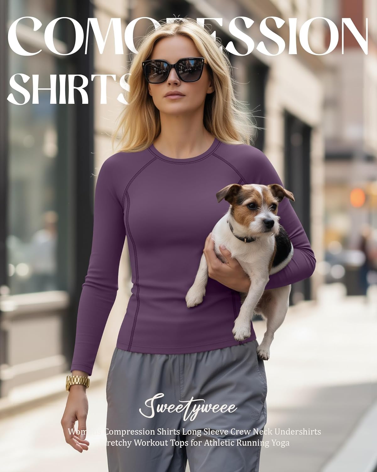 4 Pack Women's Long Sleeve Shirts Compression Crew Neck Tops Athletic Slim Fit Undershirts for Yoga Gym - Image 5