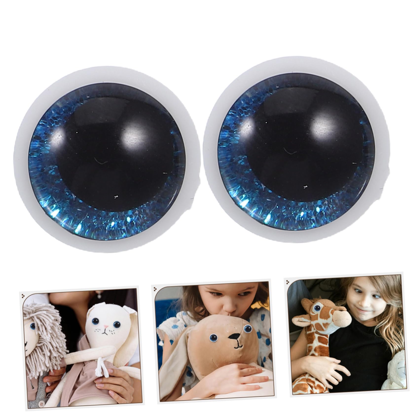 Ojos de Animales de Peluche Efecto Purpurina 3D, Ojos de Seguridad en Forma de Luna para Proyectos de Crochet y Manualidades Creativas