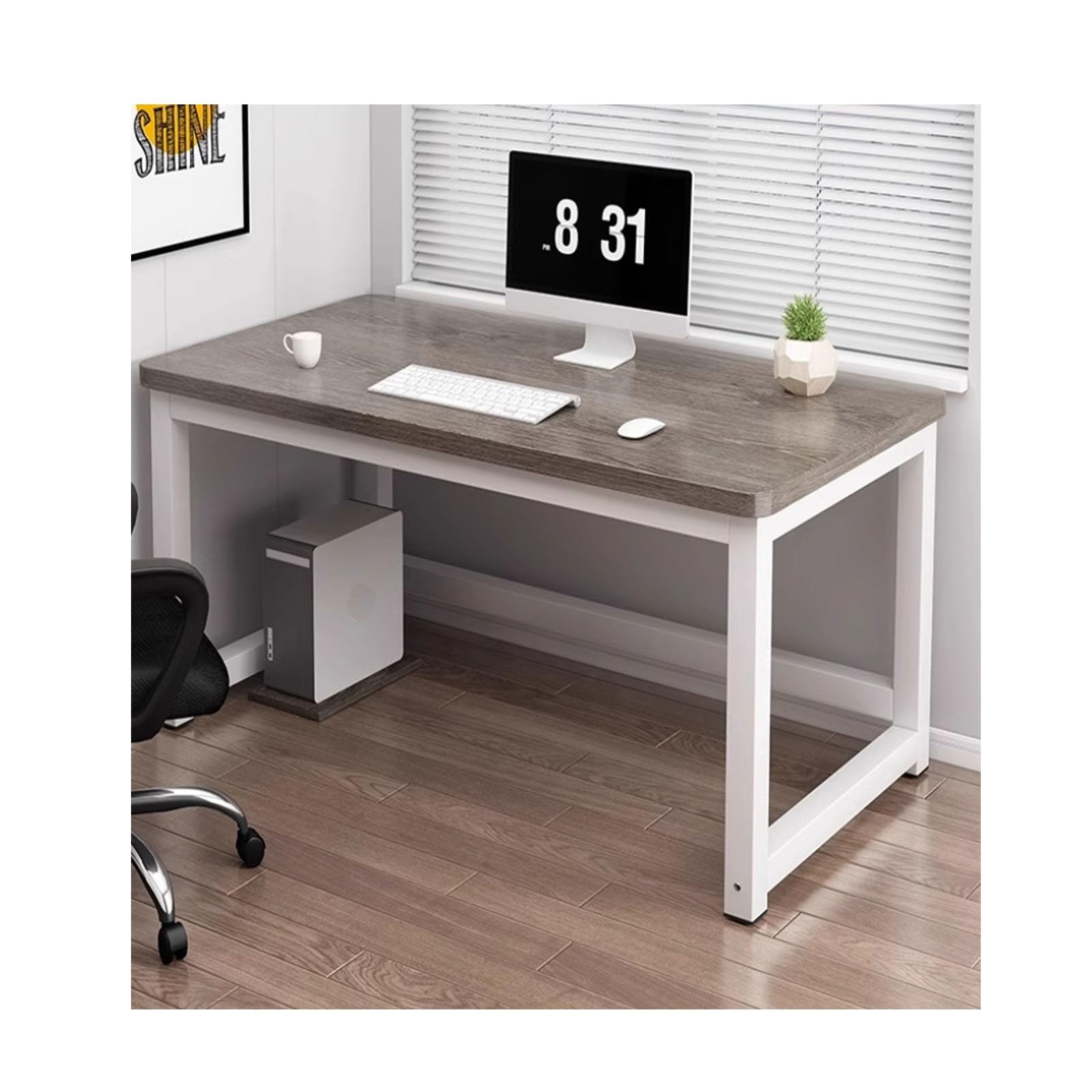 Bureau d'ordinateur en noyer 140x70 cm moderne et simple