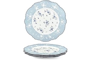 Fanquare 10 Inch Porcelain Dinner Plates: A Touch of Floral Elegance for Your Dining Table