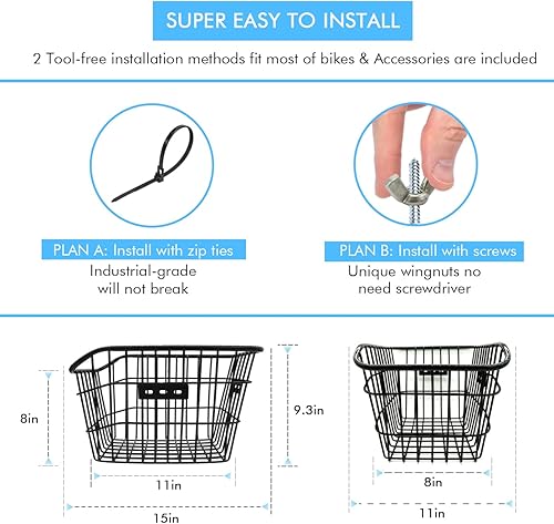Miniatura 5 de Cesta trasera para bicicleta, instalación sin herramientas, para perros y mascotas, cesta trasera para carga, con cubierta impermeable, red de