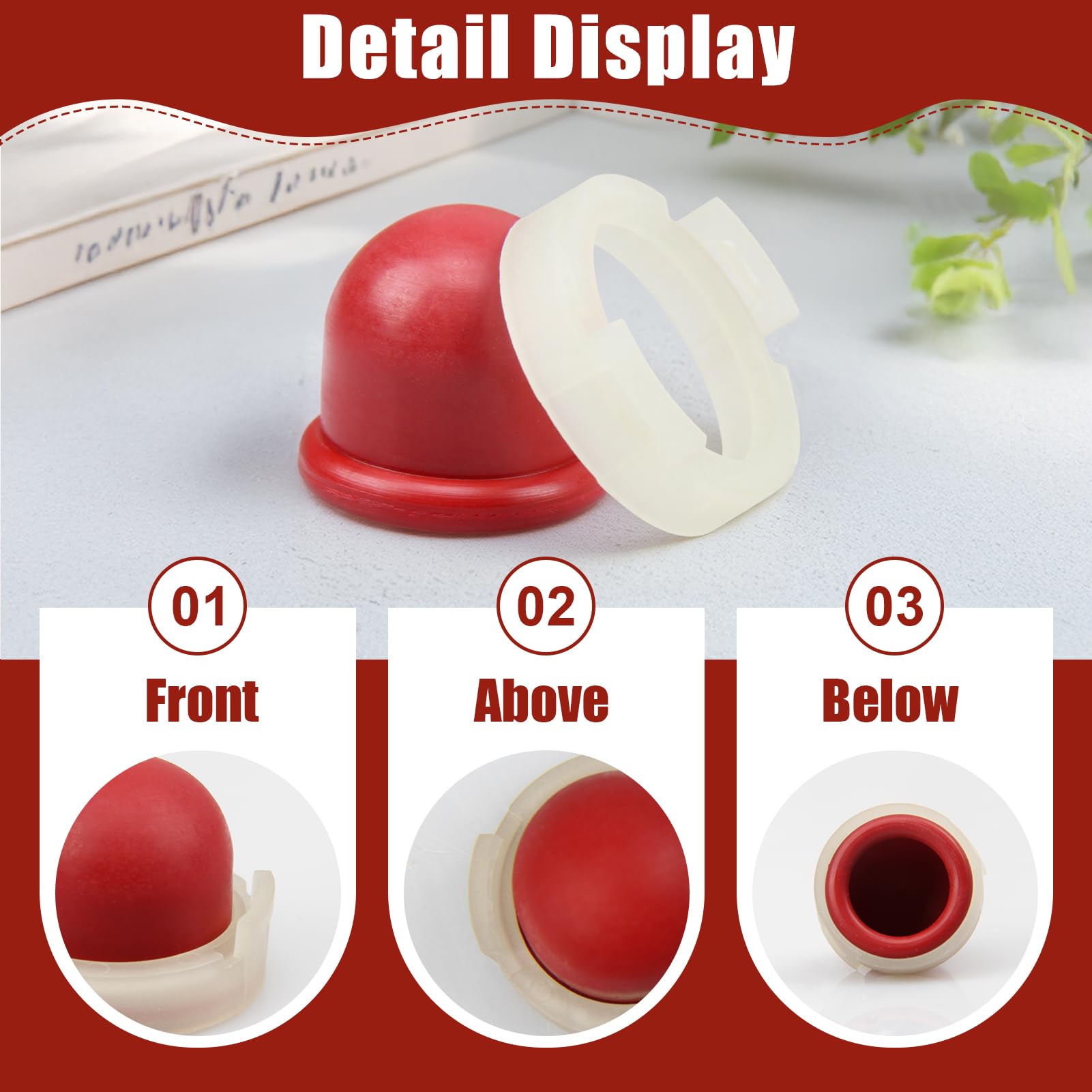 Poire d'Amorce de Carburateur pour Tondeuse, Scie à Essence, 694394 4178 5084H 494408, Rouge