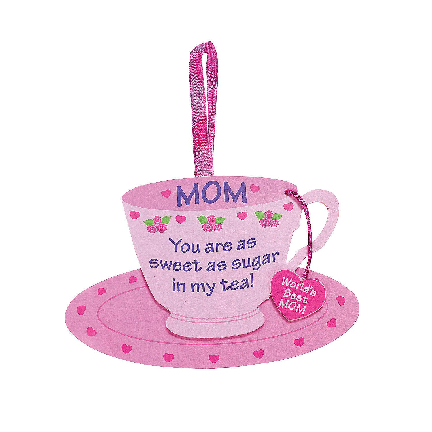 Oriental Trading Company Mom Tea Cup Ornament Craft Kit Makes