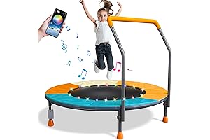 Little Tikes 3ft Foldable Toddler Trampoline with Safety Bar, LED Lights & Music