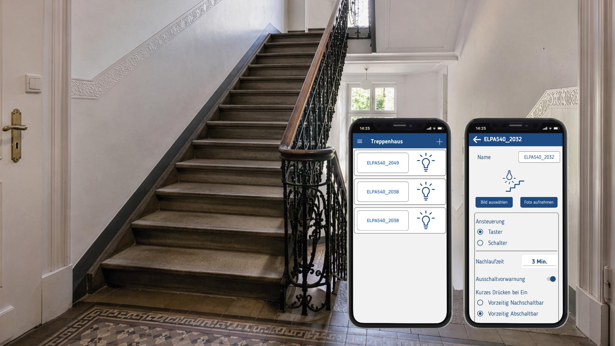 Theben 5400008 ELPA 540 APP BN Mini Temporizzatore luci scale a incasso | multifunzione , 32,7 × 26,6 × 9,6 mm, silenzioso, Bluetooth Mesh, app, 100 m di cavo, 0,5-60 min., preavviso di spegnimento