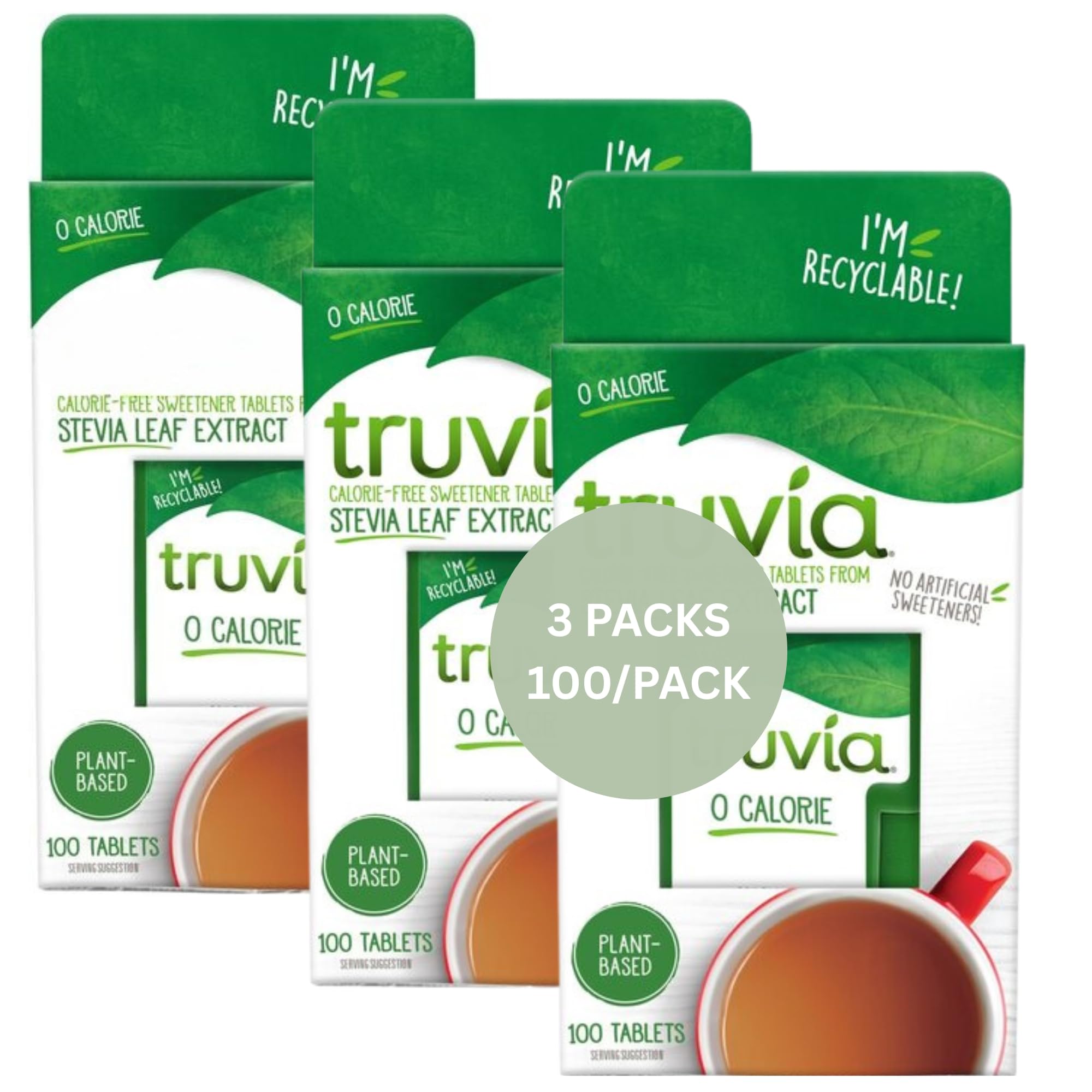 Stevia Sweetener Bundle of 3 X Ttruvia Sweetener Tablets 100s