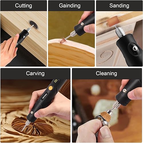 Miniatura 7 de Dmyond - Mini kit de herramientas rotativas inalámbricas con 98 accesorios, herramienta eléctrica multiusos de carga USB de 5 velocidades para